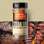 Traeger Grills SPC281 Steak Rub, Premium BBQ Seasoning with Pepper, Salt, Garlic & Butter Flavor, Bold Savory Blend for Steak, Beef, Burgers & Outdoor Grilling