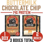 Kodiak Cakes Power Cakes Variety Pack - Protein Pancake Mix Just Add Water - 100% Whole Grain Flapjack and Protein Waffle Mix - Buttermilk (2, 20oz) and Chocolate Chip (1, 18oz) Pancake Mix Bulk