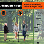 Folding Walking Cane for Men & Women-Lightweight Adjustable Walker Cane with Non-Slip Handle,360° Rotating Base,LED Light, Emergency Alarm Button & Wrist Strap-Senior Canes for Daily Walking