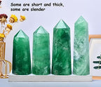 Large Green Fluorite Obelisk Tower Natural Healing Crystal Wand 6 Faceted Point Reiki Chakra Meditation Home Decor 2.0-2.5 LBS