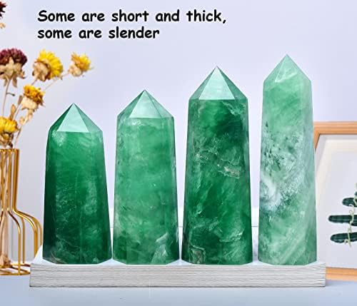 Large Green Fluorite Obelisk Tower Natural Healing Crystal Wand 6 Faceted Point Reiki Chakra Meditation Home Decor 2.0-2.5 LBS