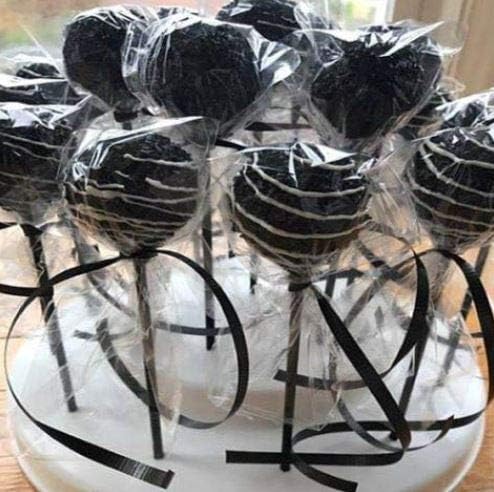 Weststone - Reusable 50pcs Plastic Black sticks for cake pop or lollipop candy - Black solid no hollow