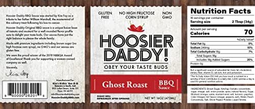 Hoosier Daddy BBQ Sauce Ghost Roast 16oz