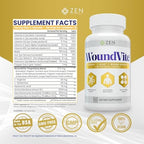 Zen Nutrients WoundVite Pre & Post Surgery Support, Scar & Wound Care, Scar Treatment, Plastic & General Surgery, Heal Faster & Aids in Recovery Time w/Bromelain, Turmeric & Arnica - 60 Vegan Caps