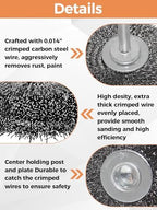 3in Wire Wheel Brush for Drill Attachment – Heavy Duty 0.014" Coarse Crimped Carbon Steel Wire Brush, 1" Thickness, 1/4" Shank– Rust, Paint & Corrosion Removal 1Pack