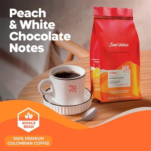 Juan Valdez Colina Whole Bean Coffee, Balanced Roast 16 OZ - Premium Colombian Coffee - Unique “Caracolito” beans produce a coffee of balanced flavor and mild texture
