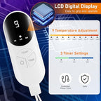 Electric Heated Foot Warmer for Feet, Double Sided Feet Warmer Foot Heating Pad with 9 Levels Temp and 3 Timers, Foot Warmers for Bed, Under Desk, Office, Birthday Gifts for Women Men(Navy)