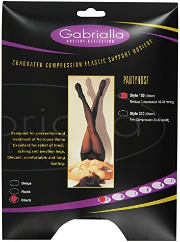 GABRIALLA Graduated Compression Sheer Pantyhose (20-22 mmHg) H-150 2 Pack