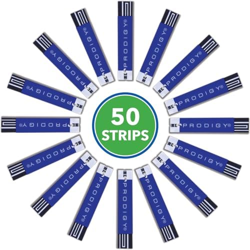 PRODIGY 10400 No Coding Blood Glucose Test Strips for Diabetes, Box of 50 Strips, Compatible with PRODIGY AutoCode, Pocket & Voice Blood Glucose Monitoring Systems
