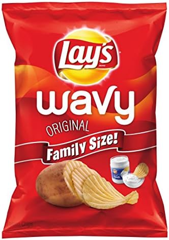 Lay's Wavy Potato Chips, Original, 42 Ounce (Pack of 4)