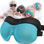 Sleep Mask SleepFun Invisible Alar Deep Orbit 3D Eye Mask Ultra Lightweight & Comfortable Sleeping Mask for Travel, Nap, Shift Works, Black & Blue