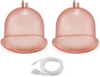 Elitzia Vacuum Therapy Cups 3000ML/101Fl.oz Cupping Machine Accessories for Body Contouring XL Silicone Cups with 9.05" Base & 6.69" Height 1 Pair ETHX005 Peach