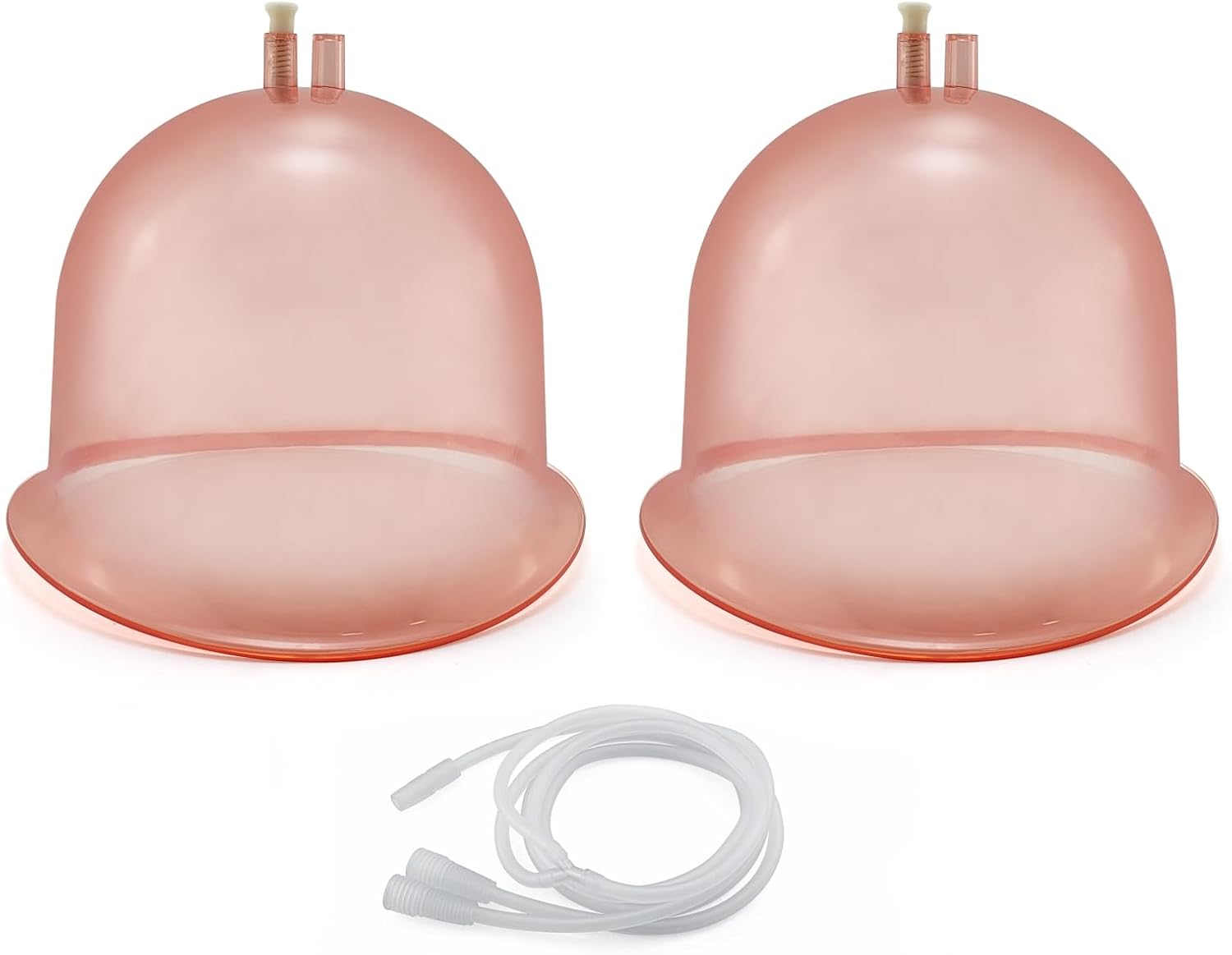 Elitzia Vacuum Therapy Cups 3000ML/101Fl.oz Cupping Machine Accessories for Body Contouring XL Silicone Cups with 9.05" Base & 6.69" Height 1 Pair ETHX005 Peach