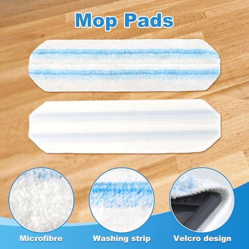 6PCS Replacement Mop Pads for O-Cedar H2prO Flat Mop System, ,Microfiber Mop Pad Easy Clean For All Hard Floors,Reusable & Machine Washable