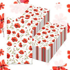 40PCS Poppy Floral Paper Napkins Flowers Paper Napkins Disposable Poppy Floral Guest Napkin Decorative Hand Napkin, Red Poppies Flowers Dinner Guest Napkin for Poppies Party Supplies, 4.5" x 8"