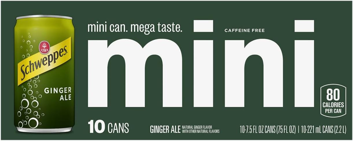 Schweppes, Mini Ginger Ale 12 Pack, 75 Fl Oz