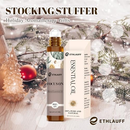 Focus on Essential Oil Roll On Blend, Relaxation Gifts for Women & Men - Head Comfort, Mood Booster, and Restful Sleep - Great Stocking Stuffer