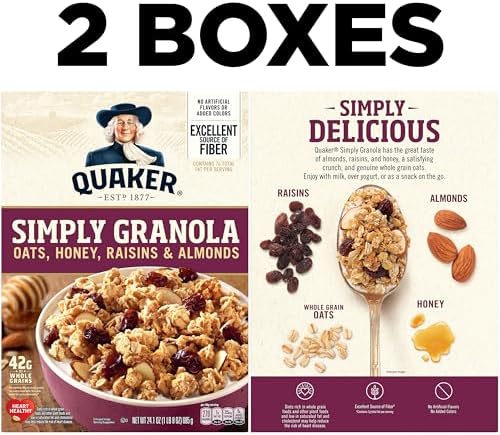 Quaker Simply Granola Honey & Raisin, 24.1 Oz (Pack of 2)