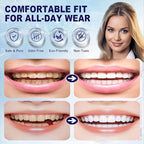 2 Pairs Temporary Snap on Veneer Dentures, Reusable Cosmetic Tooth Covers, Instant Tooth Replacement Kit Enhancer for Adults, Comfort Fit for Men and Women