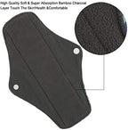 Reusable Menstrual Pads (7 in 1, 10in*7in), PHOGARY Bamboo Cloth Pad for Heavy Flow with Wet Bag, Large Sanitary Pads Set with Wings for Women, Washable Overnight Cloth Panty Liners Period Pad