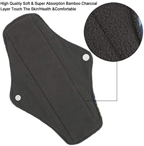 Reusable Menstrual Pads (7 in 1, 10in*7in), PHOGARY Bamboo Cloth Pad for Heavy Flow with Wet Bag, Large Sanitary Pads Set with Wings for Women, Washable Overnight Cloth Panty Liners Period Pad
