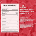 Old Fashioned Raspberry Chips Candy 1lb - Nostalgic Sweet Treat with Crispy Texture - Perfect for Sweet Treats Gift, Celebrations, and Holiday Festivities, (Raspberry)