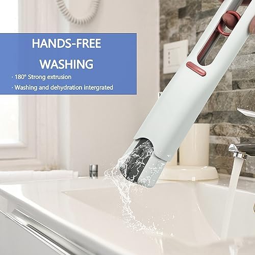 Protable Mini Mop Sponge Mop - Self Squeeze Mini Mop Small Mop Suitable for Kitchen, Bathroom, Living Room, Dorm, Car and Glass (1 Sponge Head + 1 Squeeze Handle)