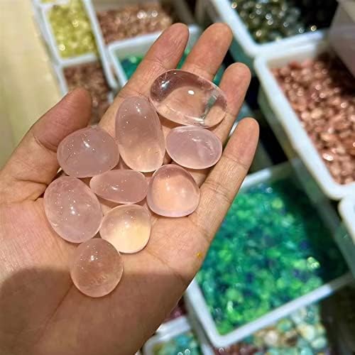 Meditation Home Natural Pink Roses Quartz Crystal Stone Gravel Beads Rock Chip Beads Lucky Healing Natural Stone and Minerals Health Decoration (Size : 50g-60g)