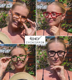 Eyekepper 5 Pack Cat Eye Reading Glasses for Women Oversize Ladies Readers Include 2 Pairs Green +3.75