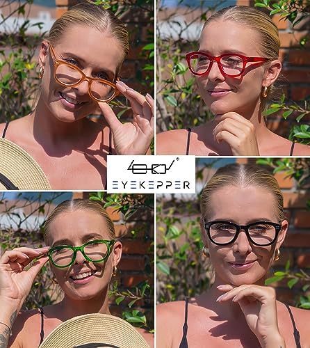 Eyekepper 5 Pack Cat Eye Reading Glasses for Women Oversize Ladies Readers Include 2 Pairs Green +3.75