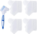 4pcs Denture Brush Cover, White, Plastic, Portable, Ventilated & Draining, Compact & Convenient, Easy to Use & Clean