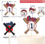 Baseball 1st Birthday Cake Topper - Sports One Birthday Party Decorations,Rookie of the First Year Cake Topper,Sports Theme Centerpieces,Baseball Party Photo Props