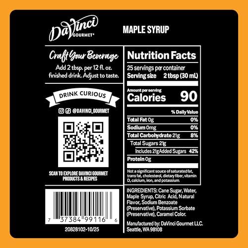 DaVinci Gourmet Maple Syrup, 25.4 Fluid Ounces (Pack of 1)