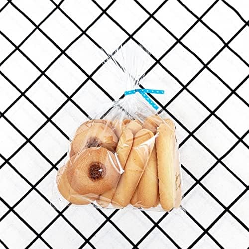 Newkita 6x8 Clear Cellophane Bags - Cake Pop/Treat Bags with 4" Twist Ties, 100 Pack