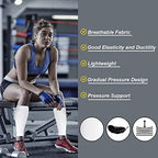 Calf Compression Sleeves for Men & Women (20-30mmhg) - Leg Compression Sleeve for Running, Cycling, Shin Splints Support, Relieve Legs Pain, Travel (One Pair)(White,Medium)