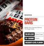 RAW Nutrition Protein Bars, Double Chocolate Fudge, 20g Whey Protein, Low Sugar, Better-for-You Candy Bars, Gluten Free Chocolate Protein Snack for Muscle Recovery & Gym Fuel, 12 Count
