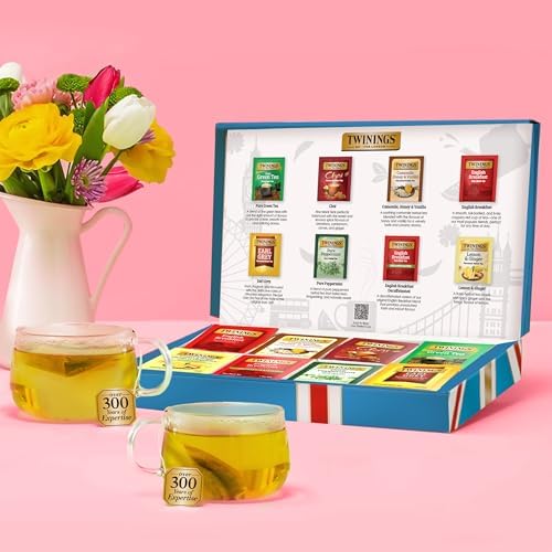 Twinings Tea Classics Collection Gift Box Variety Sampler, 48 Tea Bags (Pack of 1), Enjoy Hot or Iced | Includes Black, Herbal, Green, & Chai Teas