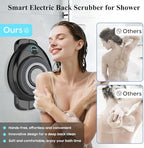 Electric Back Scrubber for Shower - Wall Mounted Exfoliating Brush, Hands-Free Automatic Body Scrubber, IPX7 Waterproof, 3-Speed Adjustment, 3 Replaceable Heads with 50pcs Disposable Shower Caps-Black