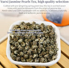 Yuexi Jasmine Green Tea Jasmine Dragon Pearls Tea Loose Leaf Chinese Green Tea Sweet Aroma 茉莉花茶 特级 茉莉龙珠 绿茶 花茶 5.3oz/150g