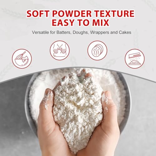 Soeos Thai Rice Flour 48 Ounce (Basic), 1 Pound(Pack of 3), Rice Flour for Baking or Cooking, All Natural White Rice Flour for Sourdough Bread, Vegan, Gluten-Free