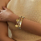 Bangle Bracelets for Women Personalized Cubic Zirconia Love Bracelets 18K Gold Plated Bangles Bracelets Gifts for Her