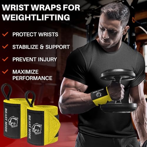 TECEUM Weightlifting 18" & 12" Wrist Wraps with Thumb Loop – Heavy Duty Wrist Workout Braces for Men and Women – Ideal for Powerlifting, Strength Training, Bodybuilding