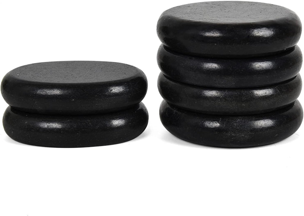 June Fox Hot Stones for Massage 4 Large and 2 Medium Basalt Stones Set Hot Rocks Massage Stones for Spa, Relaxing, Healing