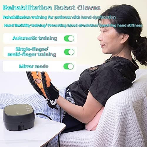 Self-Training Rehabilitation Robot Gloves, Finger Flexion Training Assistance, Suitable for Patients with Hand Dysfunction Due to Stroke, Hemiplegia(Size:L Code,Color:Left Hand)
