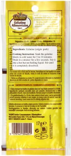 Vahine Gelatine, 9 Sheets x 2 g