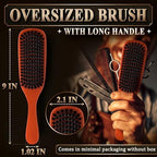 Mens Beard Brush with Handle – Soft Boar Bristle Beard Brush for Men, 9" Wooden Design for Beards, Mustaches & Slick Back Hair – Comfortable Grip, Styling Control, for Daily Grooming & Barbershop Use