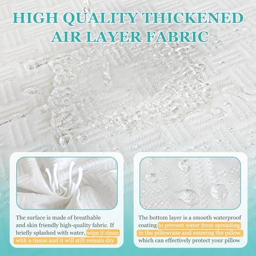Wedge Pillow Case Cover 25x24x12 Bed Wedge Pillowcase Triangle Incline Wedge Pillow Covers for Sleeping Waterproof Pillow Cases Protector with Zipper & Pocket (Waterproof Cover Only)