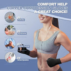 DRNAIETY 2 Pairs Copper Arthritis Compression Gloves for Women and Men, for Arthritis Hand Pain, Anti-Slip, Fingerless, Comfortable for Work, Kept in Motion (Small)