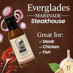 Everglades Steakhouse Marinade – Bold Blend of Spices & Peppers for Grilling, Broiling & Baking – Flavorful Marinade for Beef, Pork, Poultry & Seafood – 12 oz Bottle
