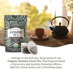 Starwest Botanicals Organic Jasmine Tea - Caffeinated Herbal Blend, Green Tea Scented with Natural Jasmine Flowers, Fragrant & Uplifting, Enjoy Hot or Iced, USDA Organic, Non GMO - 20 Bags